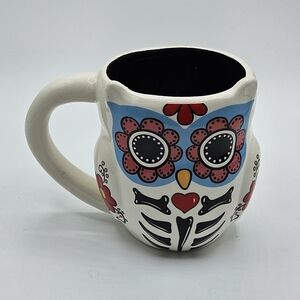 Colorful Owl Day of The Dead Mug